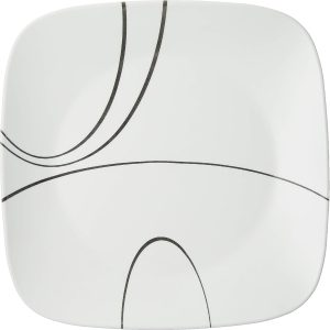 Square Simple Lines Dinner Plates Set for Modern Dining